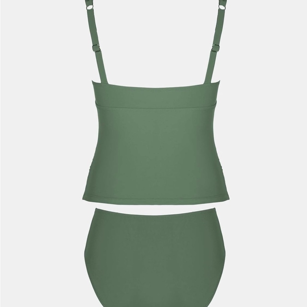 Cupshe Eucalyptus Green Tankini Swimsuit - Picture 4 of 5